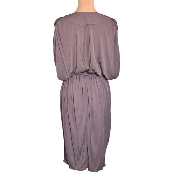 NWT COSTELLO TAGLIAPIETRA Wrap Dress Sz.6 Taupe Neutral Designer Career Drapey - Picture 5 of 14